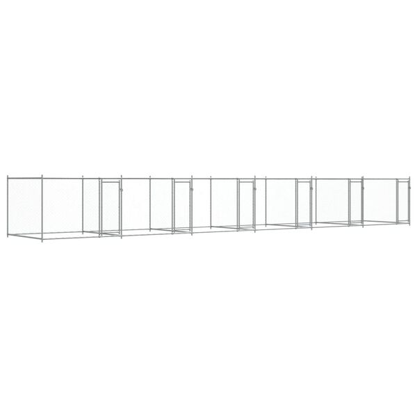vidaXL Dog Cage Grey Galvanized steel Large Durable Dog Cage