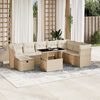 vidaXL Garden Sofa Set Beige and cream white PE rattan Large