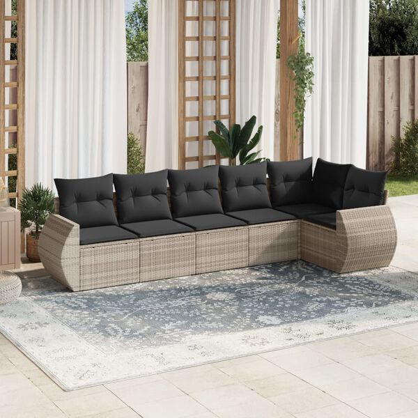 vidaXL Garden Sofa Set Light Grey Powder-coated steel frame Large