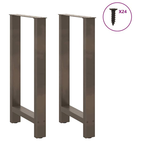 vidaXL Coffee Table Leg Set of 2 Natural Steel Powder-coated steel