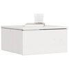 vidaXL Bedside Table White 14.57 x 13.78 x 7.28 in Solid pine wood
