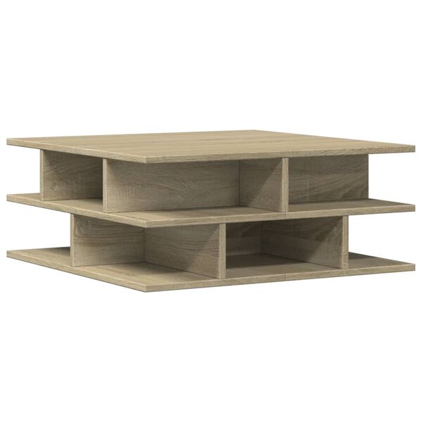 vidaXL Coffee Table Sonoma oak Engineered wood 27.6 x 27.6 x 11.4 in