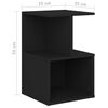 vidaXL Bedside Cabinet Black Engineered wood 21.7 in tall, 13.8 in wide