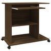 vidaXL Computer Desk Brown Oak Engineered wood Compact Computer Desk