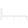 vidaXL Bed Frame White Powder-coated steel 55 x 79 in Bed Frame