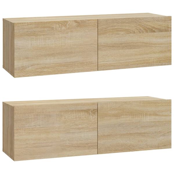 vidaXL TV Cabinet Set 4 Pieces Sonoma Oak Engineered Wood Medium