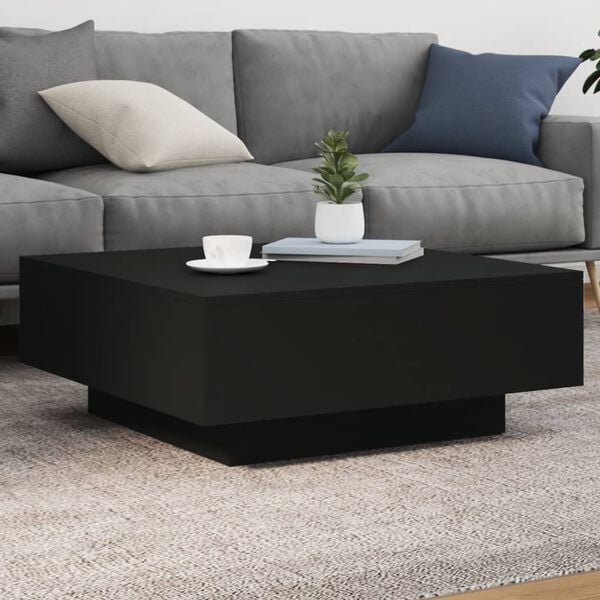 vidaXL Coffee Table Black Engineered Wood Low Coffee Table Coffee Table