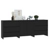 vidaXL Sideboard Set of 3 Black Engineered Wood Medium Sideboard