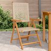 vidaXL Garden Chair Set of 2 Beige Solid Acacia wood, Poly Rattan