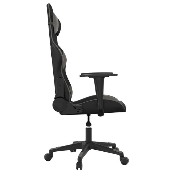 vidaXL Gaming Chair Black and Gray Faux Leather