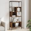 vidaXL Bookcase Smoked Oak Engineered wood, Metal Medium Bookcase
