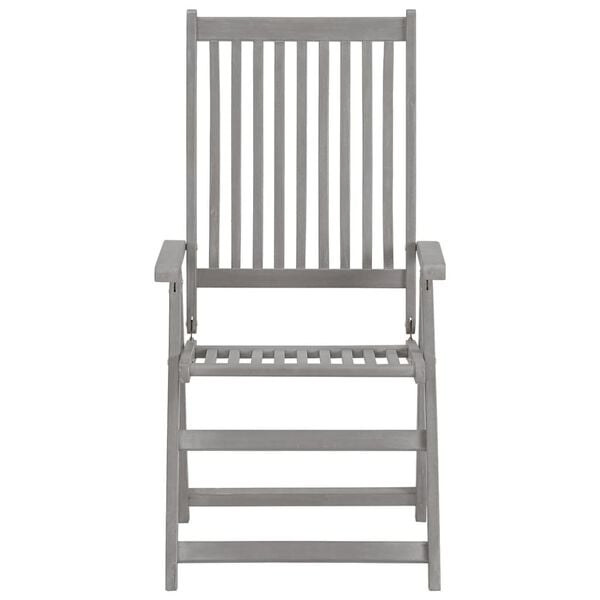vidaXL Garden Chair Set of 2 Grey Solid acacia wood Medium