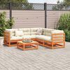 vidaXL Garden Sofa Set Wax brown, Cream