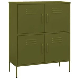 vidaXL Storage Cabinet Olive Green Steel Medium Stylish Storage