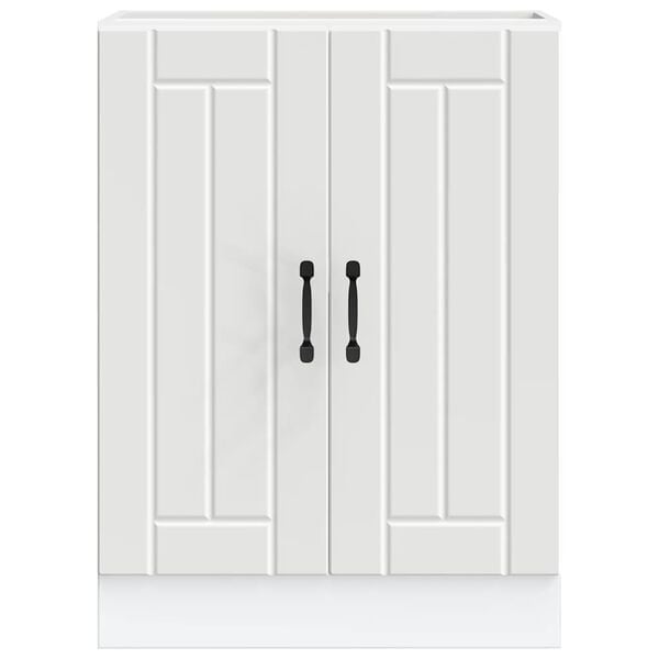 vidaXL Sink Base Cabinet White Engineered wood Standard Adjustable Feet