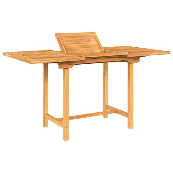vidaXL Garden Table Natural Teak Solid Teak Wood Medium Extendable