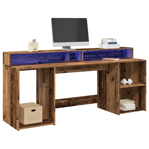 vidaXL Desk Old Wood Engineered wood Large Desk Rectangular Modern