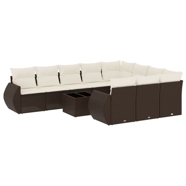 vidaXL Garden Sofa Set Brown