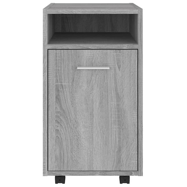 vidaXL Side Cabinet Gray Sonoma Engineered wood Medium Lockable wheels