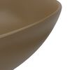 vidaXL Bathroom Sink Ceramic Matt Cream Round
