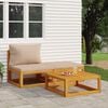 vidaXL Garden Lounge Set Taupe Solid acacia wood and fabric Standard
