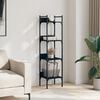 vidaXL Bookshelf Black Engineered Wood, Powder-Coated Steel