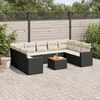 vidaXL Garden Sofa Set Black PE rattan 10 Piece Set Modular