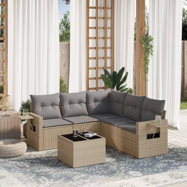 vidaXL Garden Sofa Set Beige, Light grey
