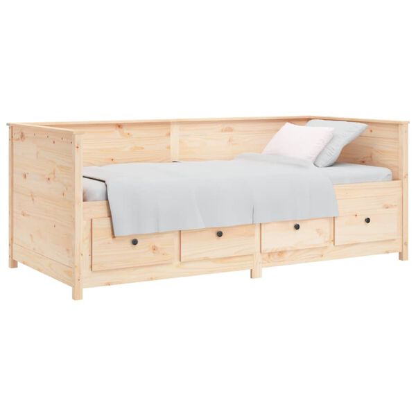 vidaXL Day Bed Natural Pine Solid pine wood Twin Day Bed Rectangular