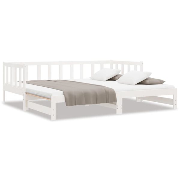 vidaXL Day Bed White Solid pine wood Full