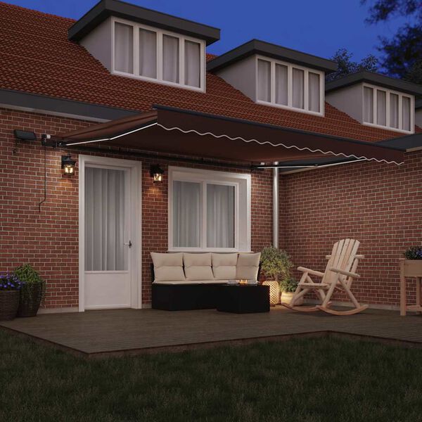 vidaXL Retractable Awning Brown