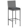 vidaXL Garden Bar Set Grey PE rattan, powder-coated steel, tempered glass