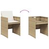 vidaXL Garden Dining Set Beige PE rattan 4-seater Foldable