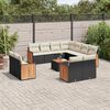 vidaXL Garden Sofa Set Black, Cream White