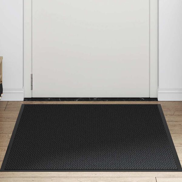 vidaXL Doormat Black Polypropylene and PVC 35.4 x 47.2 in Non-slip