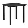 vidaXL Dining Set Oak and black Poly rattan, powder-coated steel, glass