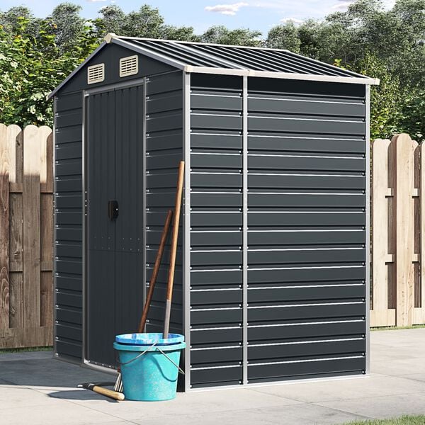 vidaXL Garden Shed Anthracite Galvanized Steel 75.2 x 51.2 x 78.0 in