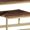 vidaXL Console Table Gold, Sleeper Wood Stainless Steel, Solid Sleeper Wood