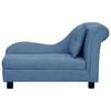 vidaXL Dog Sofa Blue Plush (80% polyester, 20% cotton), solid pinewood