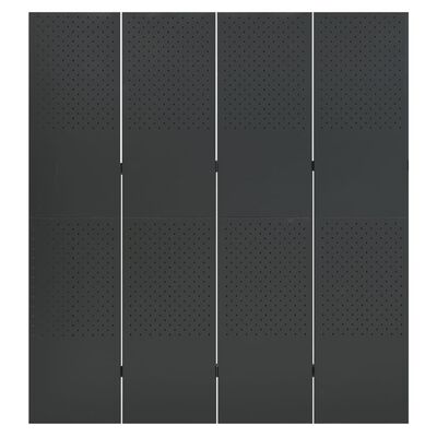 vidaXL 4-Panel Room Dividers 2 pcs Anthracite 63"x70.9" Steel