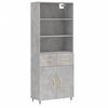 vidaXL Highboard Concrete Grey Engineered wood, Metal