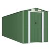 vidaXL Garden Shed Green Galvanized Steel Large Garden Shed