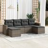 vidaXL Garden Sofa Set Grey PE rattan Large Modular Garden Sofa Set