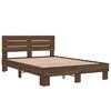 vidaXL Bed Frame Brown Oak Engineered Wood, Metal Full Durable
