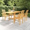 vidaXL Garden Dining Set Warm teak Solid Teak Wood Medium Extendable