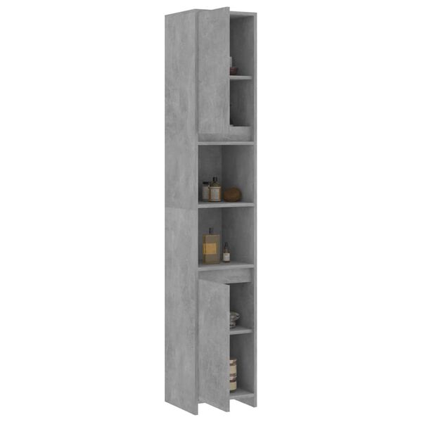 vidaXL Bathroom Cabinet Concrete grey Engineered Wood Tall and narrow