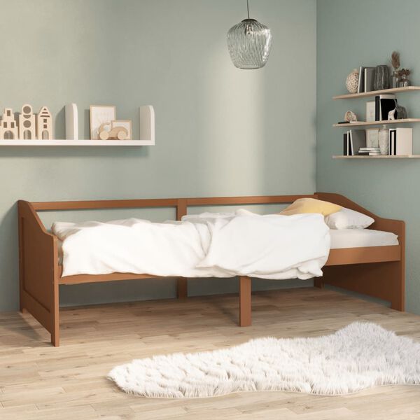 vidaXL Day Bed Honey brown Solid pine wood 3-Seater