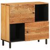 vidaXL Side Cabinet Natural wood and black Solid acacia wood Medium