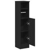 vidaXL Bathroom Cabinet Black Engineered wood Slim Bathroom Cabinet
