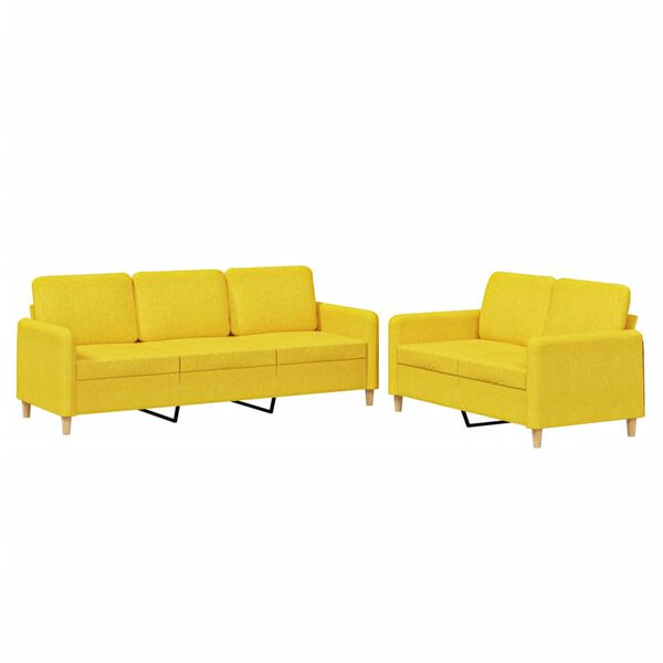 vidaXL Sofa Set Light Yellow